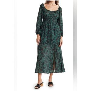 NSR Green Floral Smocked Waist
Maxi Dress. Medium